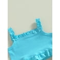 thumbnail image 4 of Toddler Baby Girl Skirt Set Summer Outfit Cute Ruffle Crop Top Camisole Tanks A Line Floral Skirts Clothes with Belt, 4 of 8