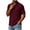 08# Wine, variant on IhhxPro Men's Short Sleeve Collared Shirt with Button Detail Solid Color Button-Up Tee Casual Summer Lightweight Cotton Fit Office Golf S-2XL