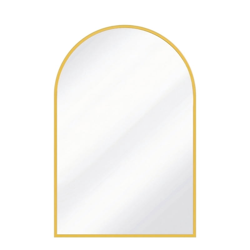 Easy4Home 41"x26"Arched Bathroom Mirror Decor Vanity Mirror Wall Mounted,Gold