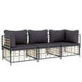 thumbnail image 3 of vidaXL 3 Piece Patio Lounge Set with Cushions Anthracite Poly Rattan, 3 of 7