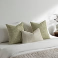 thumbnail image 5 of SUSIELADY Pack of 2 Throw Pillow Covers 20x20, Boho Textured Chenille Decorative Pillow Covers with Dots and Stripes, Square Cushion Covers for Couch, Sofa, Bed, Farmhouse Home Decor, Green, 5 of 7