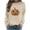 Khaki1, variant on Lutiedan Halloween Sweatshirts for Women Ghost Pumpkin Rhinestone Graphic Pullover Shirt Long Sleeve Crewneck Spooky Top,L