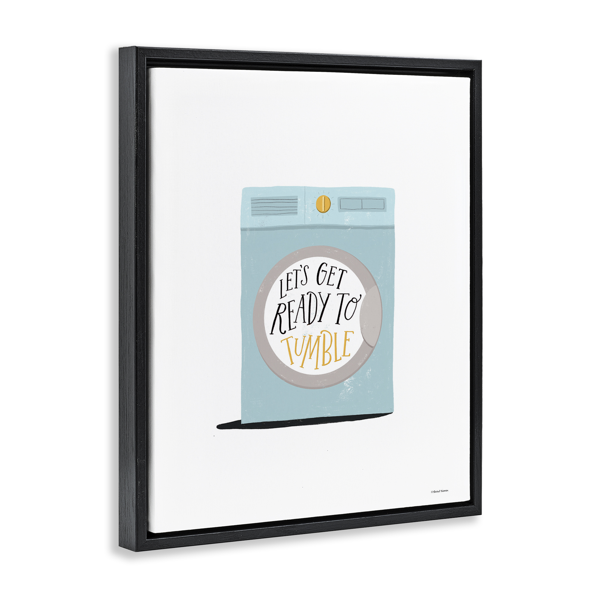 Stupell Industries Ready to Tumble Laundry Typography Painting Black Floater Framed Art Print Wall Art, 17 x 21