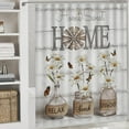 thumbnail image 5 of 4PCS Shower Curtain Sets with Rugs Farmhouse Shower Curtain Neutral Rustic Country Shower Curtain Sets Purple Lavender Flower Shower Curtain Sets Bathroom Decor with Non-Slip Bath Mat Toilet Rug, 5 of 8
