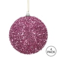 thumbnail image 3 of Vickerman 4" Pink Tinsel Ball Ornament, 4 per Bag, 3 of 3
