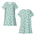 thumbnail image 5 of Salouo Sea Turtle Print Short Sleeve Sleepshirt for Womens Comfy Nightgown Scoopneck Cute Nightdress Ruffle -X-Large, 5 of 7