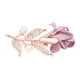 thumbnail image 3 of Broche Patrón De Rosa Perla Rhinestone Aleación Algodón Exquisito Broche Retro Para Abrigo Traje Bufanda Púrpura Claro, 3 of 5