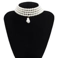thumbnail image 2 of Bangcool Collier Ras du Cou Perle Synthétique : Collier Mignon Multicouche pour Mariage, 2 of 10