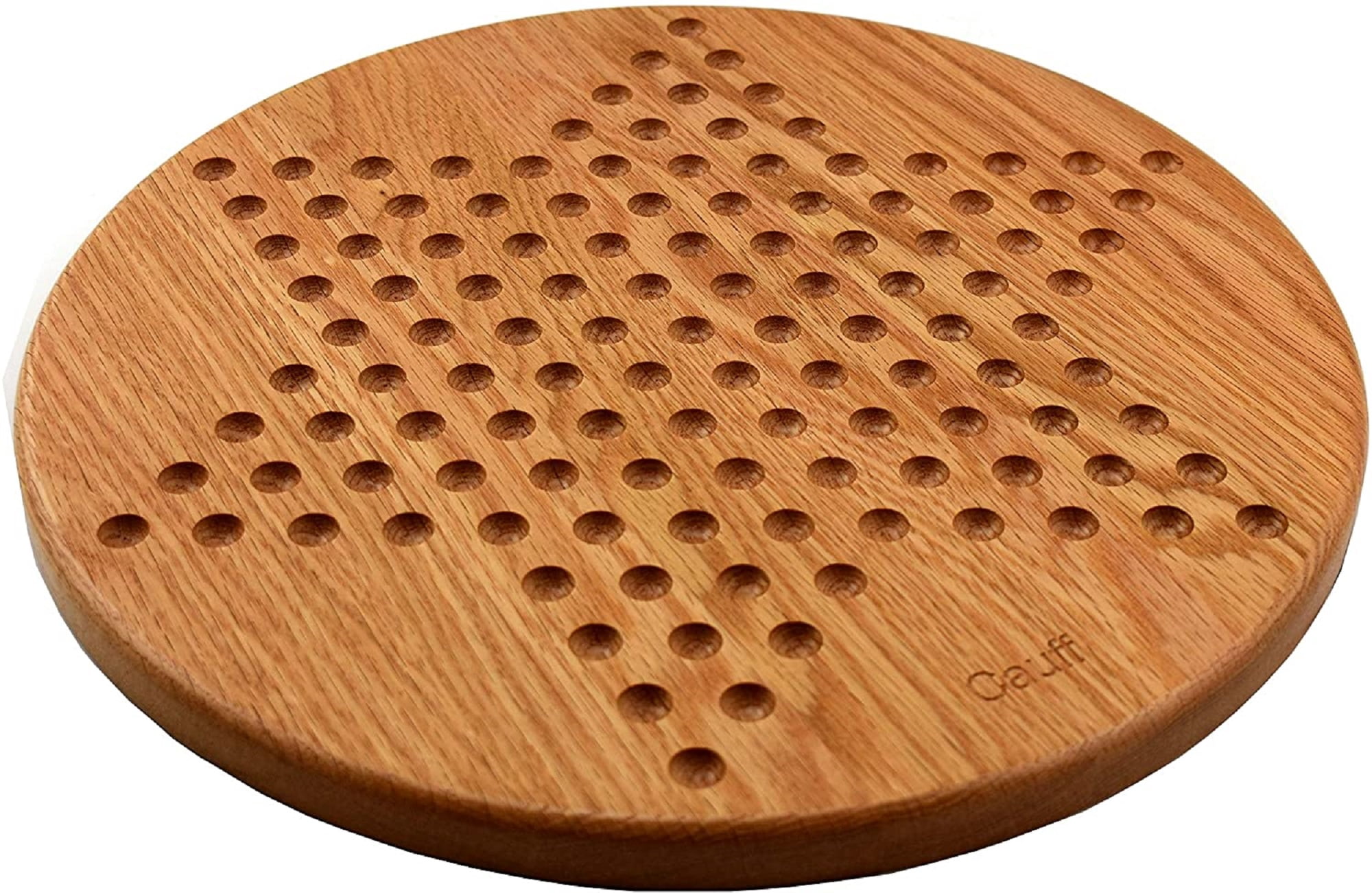 14 inch Solid Oak Wooden Chinese Checkers Board Game by Cauff