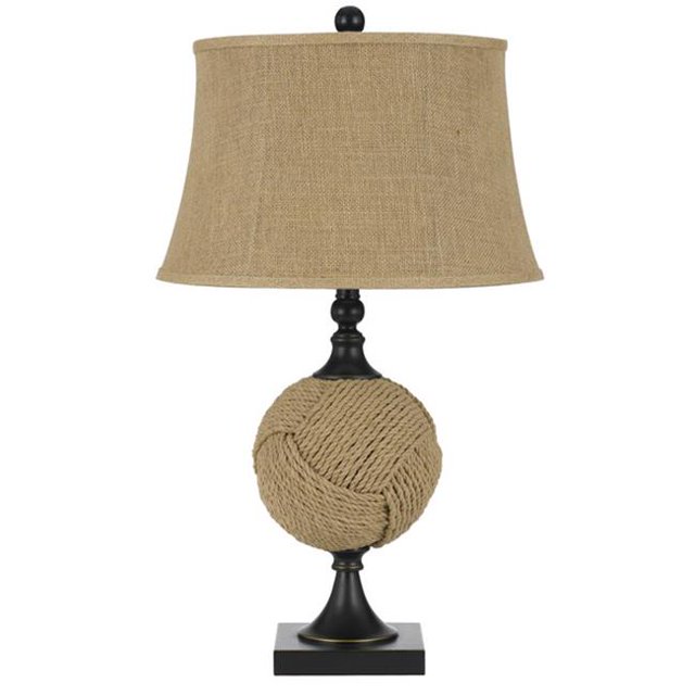 Cal Lighitng Bo-2600Tb 150W 3 Way Burlap Rope Wrapped Table Lamp