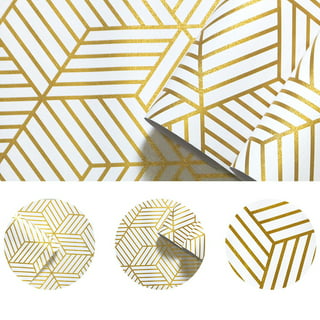 ReWallpaper Removable Gold Wallpaper Stick and Peel Modern Bedroom Bathroom  Living Room Walls Patterned Contact Paper for Cabinets Desk Kitchen  Furniture Gold Accent Wall Peel and Stick on 17.7X79 