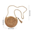 thumbnail image 3 of Rwvbm Round Crochet Paper Rope Crossbody Bag, Handwoven Straw Shoulder Purse with Tassel for Beach, Casual Bohemian Style Woven Handbag, 3 of 6