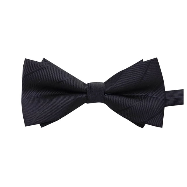 Men's Fashion Solid Color Double Layer Bow Tie, Formal Business Accessory for Weddings & Parties, Polyester Pre-Tied Necktie for Daily Wear