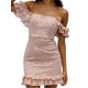 thumbnail image 1 of Lucakuins, vestido ajustado de encaje Floral para mujer, cuello barco, espalda descubierta, volantes, vestido de cóctel, minivestido de fiesta de verano Lucakuins  moda, 1 of 8