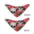 thumbnail image 6 of Kll Skull And Roses Dog Bandanas,Triangle Reversible Pet Scarf For Small Medium Large And Extra Large Dogs-Large, 6 of 7