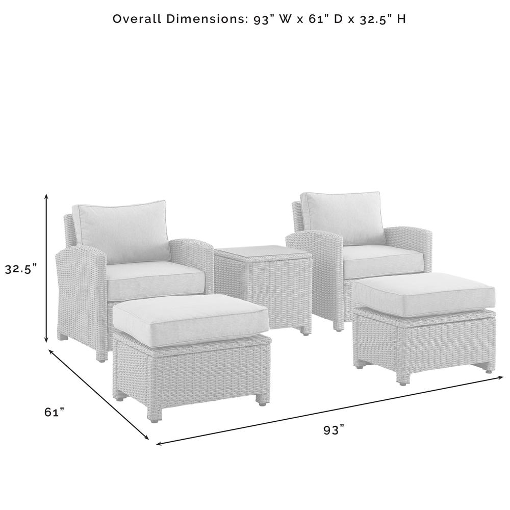 Crosley Furniture Bradenton 5-piece Fabric Outdoor Chair Set in Navy/Gray - image 4 of 15