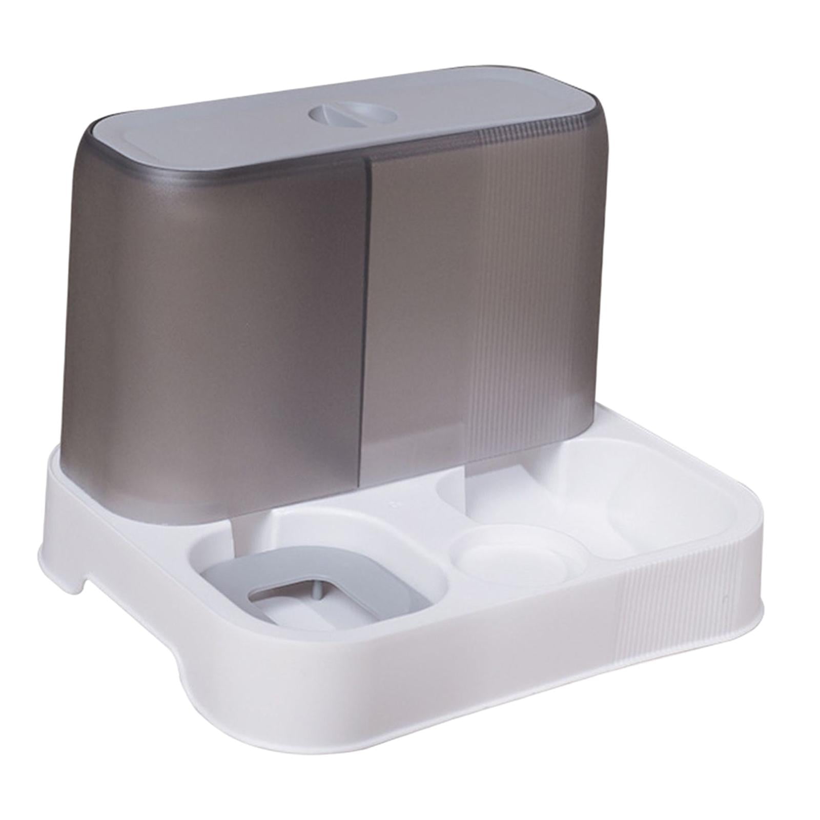 Fzaqwen Automatic Pet Feeder and Waterer Cat Dog Dishes Water Fountain Water Food Bowls Gray