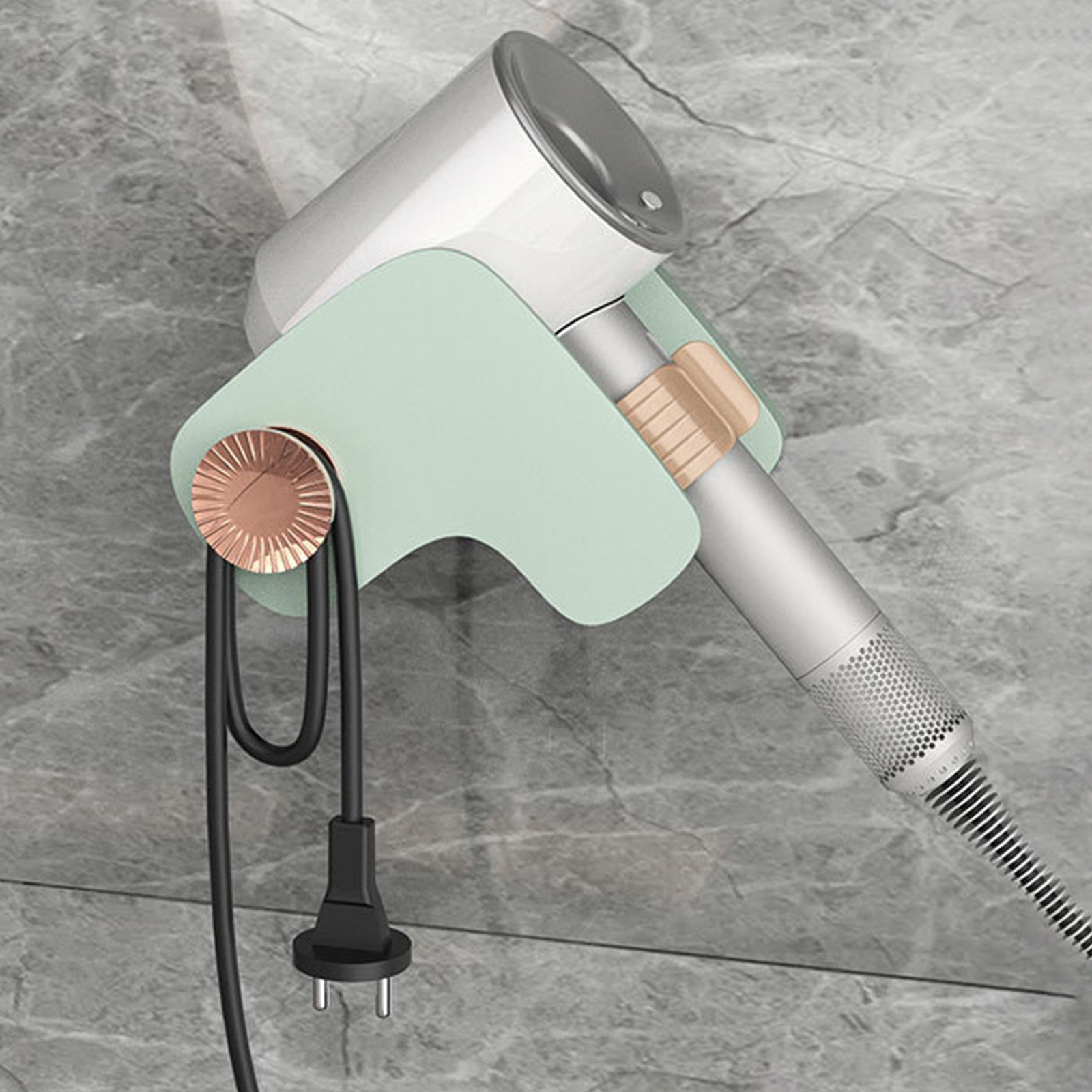 Sunhillsgrace Rack Hair Dryer Holder Adhesive Blow Dryer Holder Wall