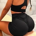 thumbnail image 6 of Jxximdong Shorts for Women Sexy Ruched Butt Lifting Gym Shorts High Waisted Booty Yoga Shorts Workout Running Twerking Shorts Black L Pants, 6 of 7