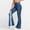 Blue, variant on Abomasnow Women's High Waist Flare Pants Tummy Control Floral Print Bell Bottom High Stretch Yoga Pants for Workout Athletic Gym