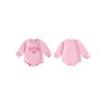 thumbnail image 2 of Miaouyo Infant Baby Girls Fall Sweatshirts Rompers 0 3 6 12 18 Months Letter Bowknot Embroidered Round Neck Long Sleeve Fall Jumpsuits, 2 of 9