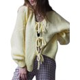 thumbnail image 1 of FOCUSNORM Cardigan en Tricot pour Femmes Manches Longues Veste Décontractée Automne pour Usage Quotidien Rue, 1 of 5