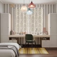 thumbnail image 5 of Beige Damask Kitchen Curtains 63 Inch Length, Vintage Country Scroll Floral Patterned Grommet Top Bedroom Living Room Curtains, Light Filtering Cafe Curtain Drapes 2 Panels Set 84''x63'', 5 of 9