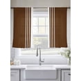 thumbnail image 6 of Brown White Stripe Semi Sheer Curtains 54 Inch Length 2 Panels Set, Modern Rustic Vertical Striped Sheer Kitchen Curtain Privacy Voile Window Curtain for Living Room Bedroom Rod Pocket Drapes, 6 of 7