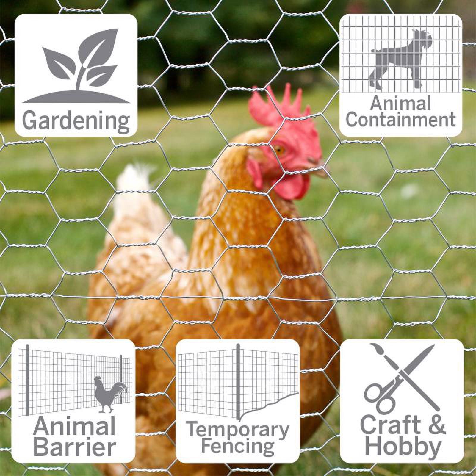 Garden Zone 12.90" x 12.90" Galvanized Steel Poultry Netting