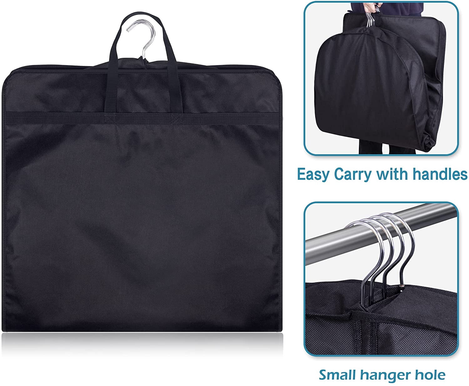 KIMBORA 43" Suit Bags for Closet Storage and Travel, Gusseted Hanging Garment Men Cover With Handles Clothes, Coats, Jackets, Shirts（3 Packs）