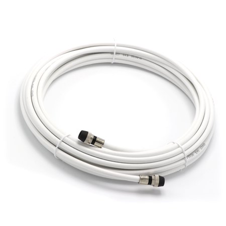 25' Feet White : Solid Copper Center Conductor, Made in the USA : RG6 Coaxial Cable (Coax) with Compression Connectors, F81 / RF, Digital Coax for Audio/Video, CableTV, Antenna, Internet, & Satellite