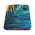 thumbnail image 2 of CADecor Peacock Feather Throw Blanket Bed Sofa Blanket 58x80 inches, 2 of 3