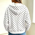 thumbnail image 5 of IUYRTFE Women's Polka Dot Zip Up Hoodie with Pockets Drawstring Long Sleeve Casual Jacket, 5 of 9