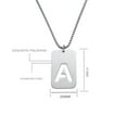 thumbnail image 5 of HIJONES Women's Men's Stainless Steel Square Hollow Initial 26 Letter Name Couple Necklace Charm Alphabet Dog Tag Chain Gift Silver S, 5 of 6