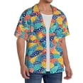 thumbnail image 2 of Logiee Colorful Fish 1 Print Men's Button Down Shirts Short Sleeve, Summer Beach Shirts,Vacation Wedding Shirts,Men's Casual Button-Down Shirts with Pocket-Small, 2 of 5