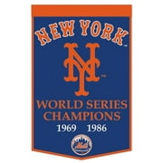 Wraft Fanatics 9416647798 24 x 38 in. New York Mets Banner Wool Dynasty Champ Design