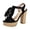 Black, variant on Platform Heels for Women Open Toe Tassel T-Strap High Block Heeled Sandals Dressy Summer Casual Pumps Shoes Black Size 7.5