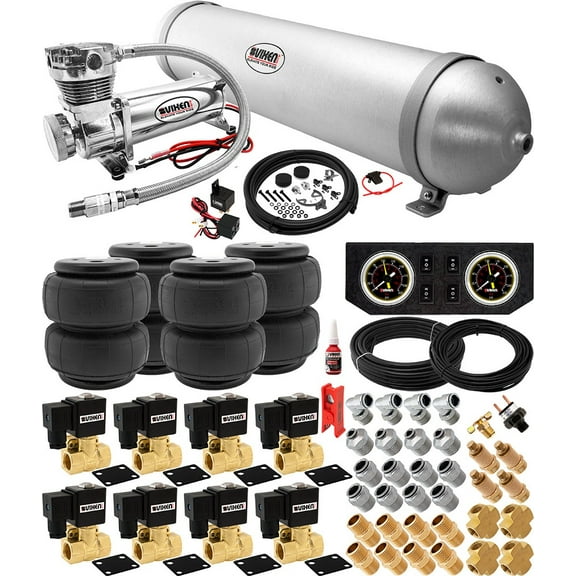 Vixen Air Suspension Kit for Truck/Car Bag/Air Ride/Spring. On Board System- 200psi Compressor, 5 Gallon Aluminum Tank. For Boat Lift,Towing,Lowering,Load Leveling Bags,Train Horn,RV VXX1209FB/4850C