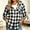 Black, variant on Women Oversized Hooded Plaid Long Sleeve Shirt Button Down Western Cowgirl Casual Tops with Chest Pocket