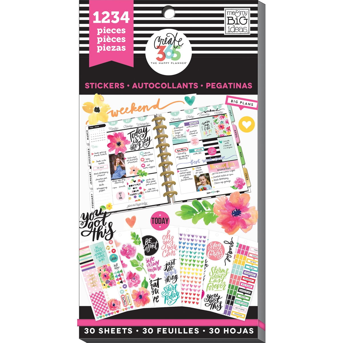 Download The Happy Planner Floral Stickers 1234 Pk Walmart Com Walmart Com
