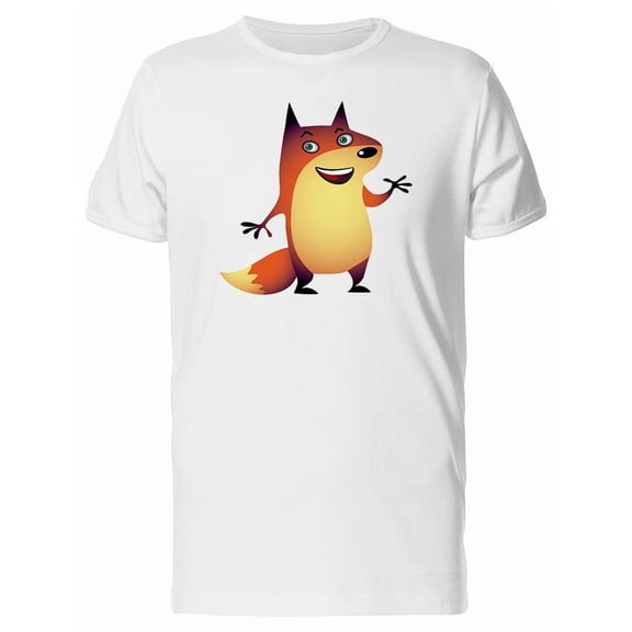 Cute Red Fox Greeting Cartoon Tee Men's -Image by Shutterstock