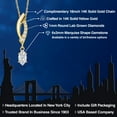 thumbnail image 2 of Gem Stone King 14K Yellow Gold White Moissanite and Lab Grown Diamond Pendant Necklace for Women | 0.26 Cttw | Gemstone Birthstone | Marquise 6X3MM | With 18 inch Chain, 2 of 7