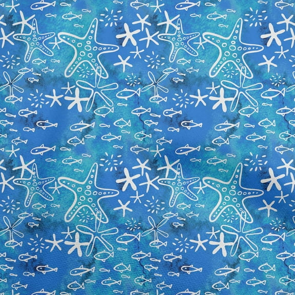 oneOone Polyester Spandex Blue Fabric Ocean Underwater Life Sewing Fabric By The Yard Printed Diy Clothing Sewing Supplies 56 Inch Wide