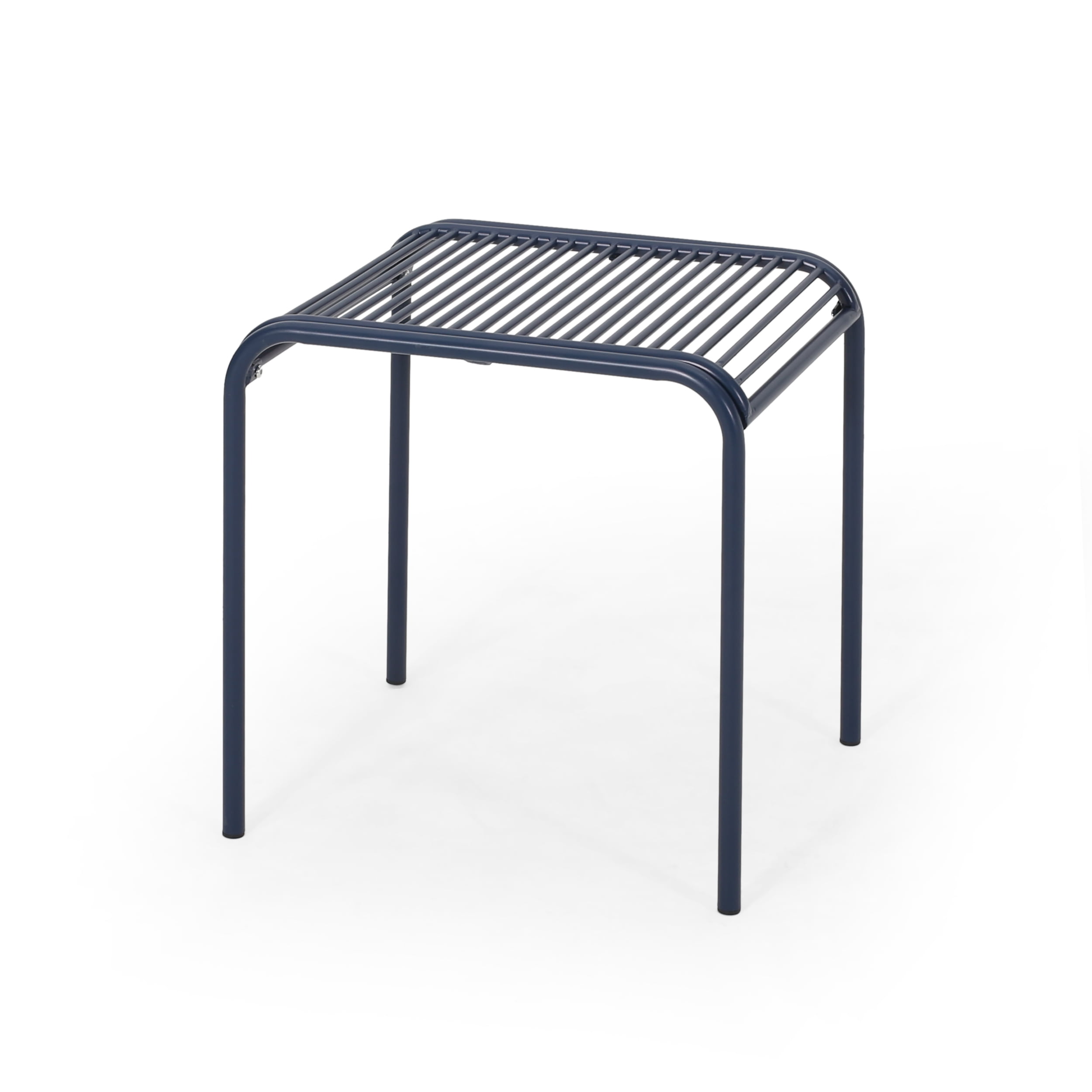 Noble House Misk Outdoor Modern Iron Side Table, Navy Blue Walmart