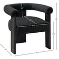 thumbnail image 3 of Meridian Furniture Barrel Black Boucle Fabric Dining Chair, 3 of 8