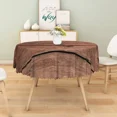 thumbnail image 3 of Tchckioa Brown Wooden Tablecloth,60 Inch Round Waterproof Table Cloth Cover for Restaurant Decor, 3 of 6
