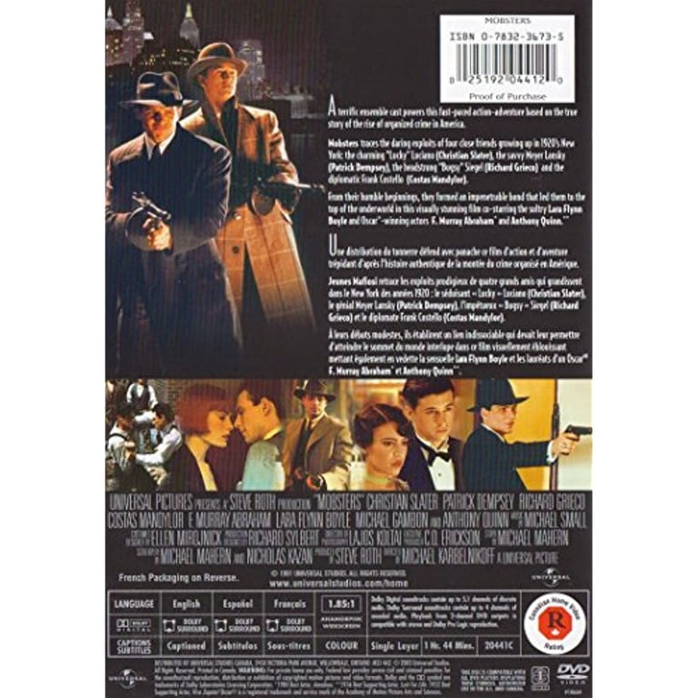 Mobsters DVD, Action and Adventure, Rated R, 104 min, Widescreen