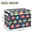 thumbnail image 5 of Yayeee Collapsible Cube Storage Bin with Lid Fabric Closet Decorative Basket with Handles, Cartoon Space Cat, 5 of 7