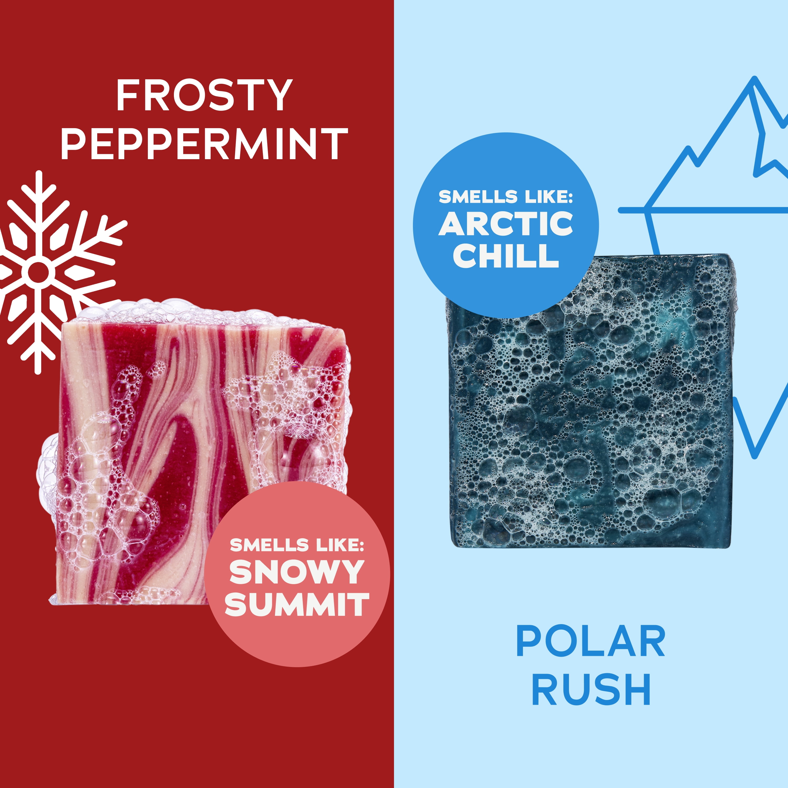 Dr. Squatch Limited Edition Holiday Gift Set, Frosty Peppermint and Polar Rush, 10 oz, 2-Pack