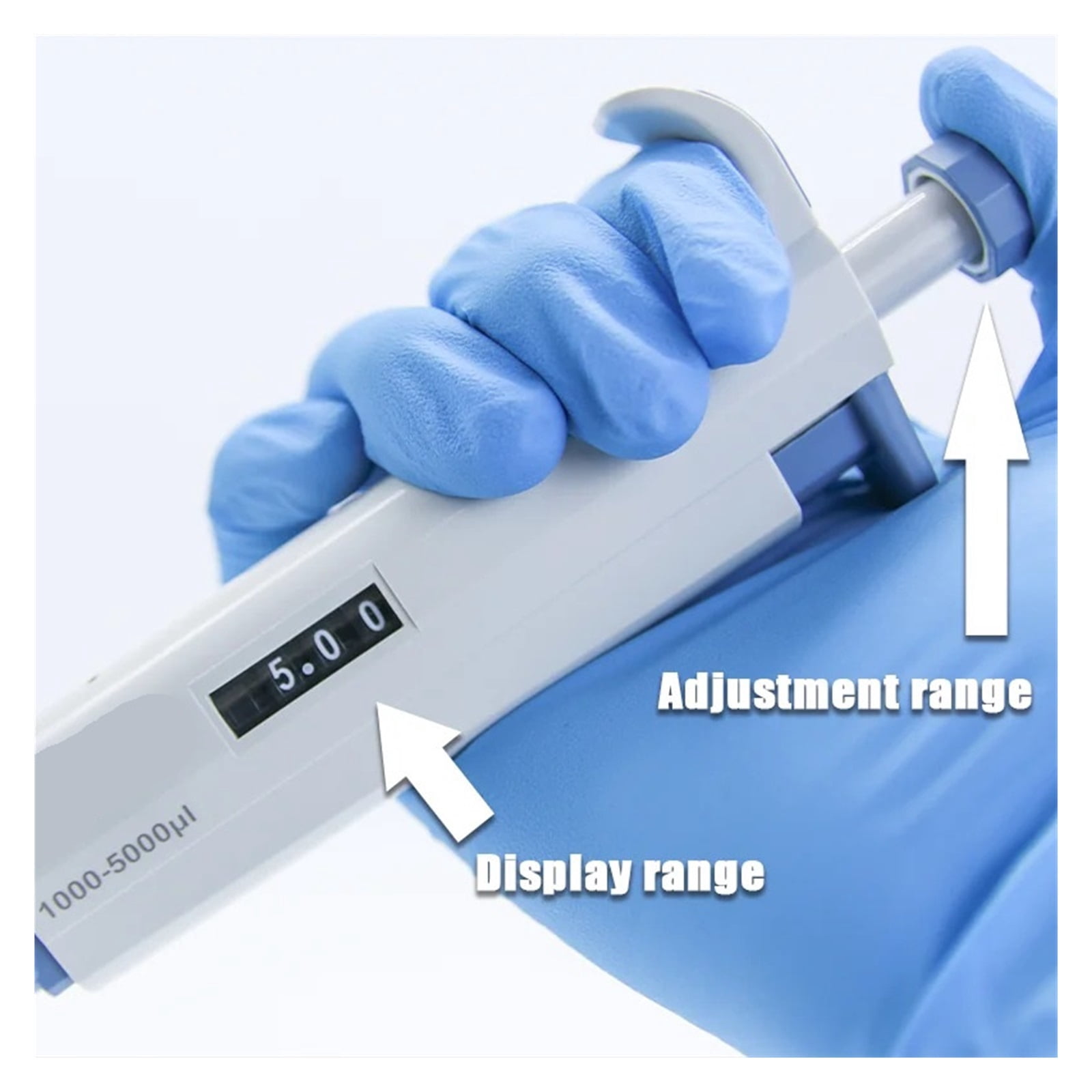 100:1000ul Micropipette Sample Injection Dispenser Digital Single Channel Adjustable Laboratory Pipette Gun ,Precision & Accuracy